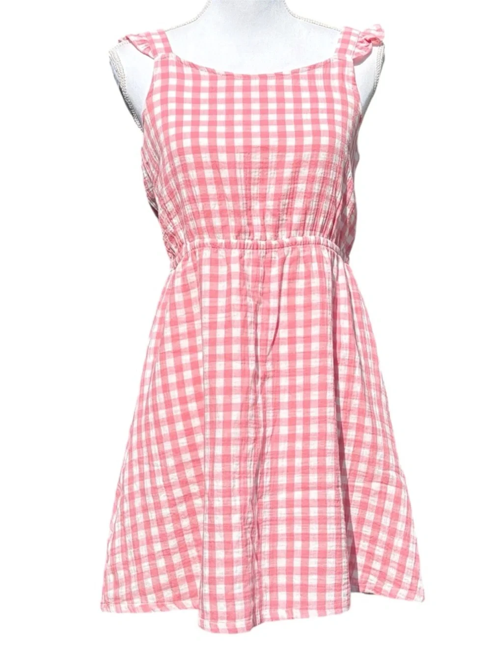 Gap Kids Girl's Cotton Pink & White‎ Gingham Sundress Size XL (14/16) NWOT